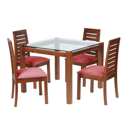 Juego de Comedor Latam Home Barcelona 4 Sillas Rosa