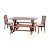 Juego de Comedor Latam Home Sevilla Tenerife 2 Sillas + 2 Bancas Lino Blanco