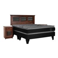 Cama Europea Celta Base Dividida 2 Plazas Terapeutic + Respaldo + 2 Veladores Villarreal