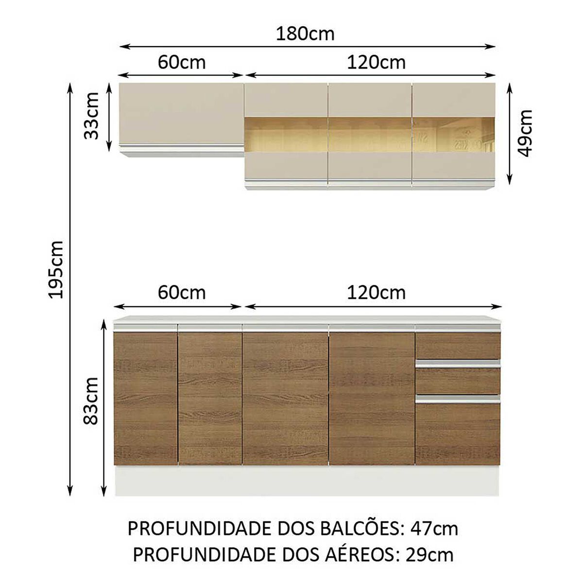 Mueble de Cocina Vekkahome Súper Smart 2 Cajones 9 Puertas Café
