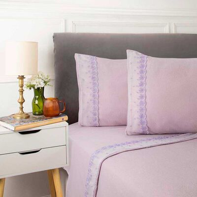 Imagen 2 del producto Juego de Sábanas Polar Broderie Dreams 2 Plazas Lila