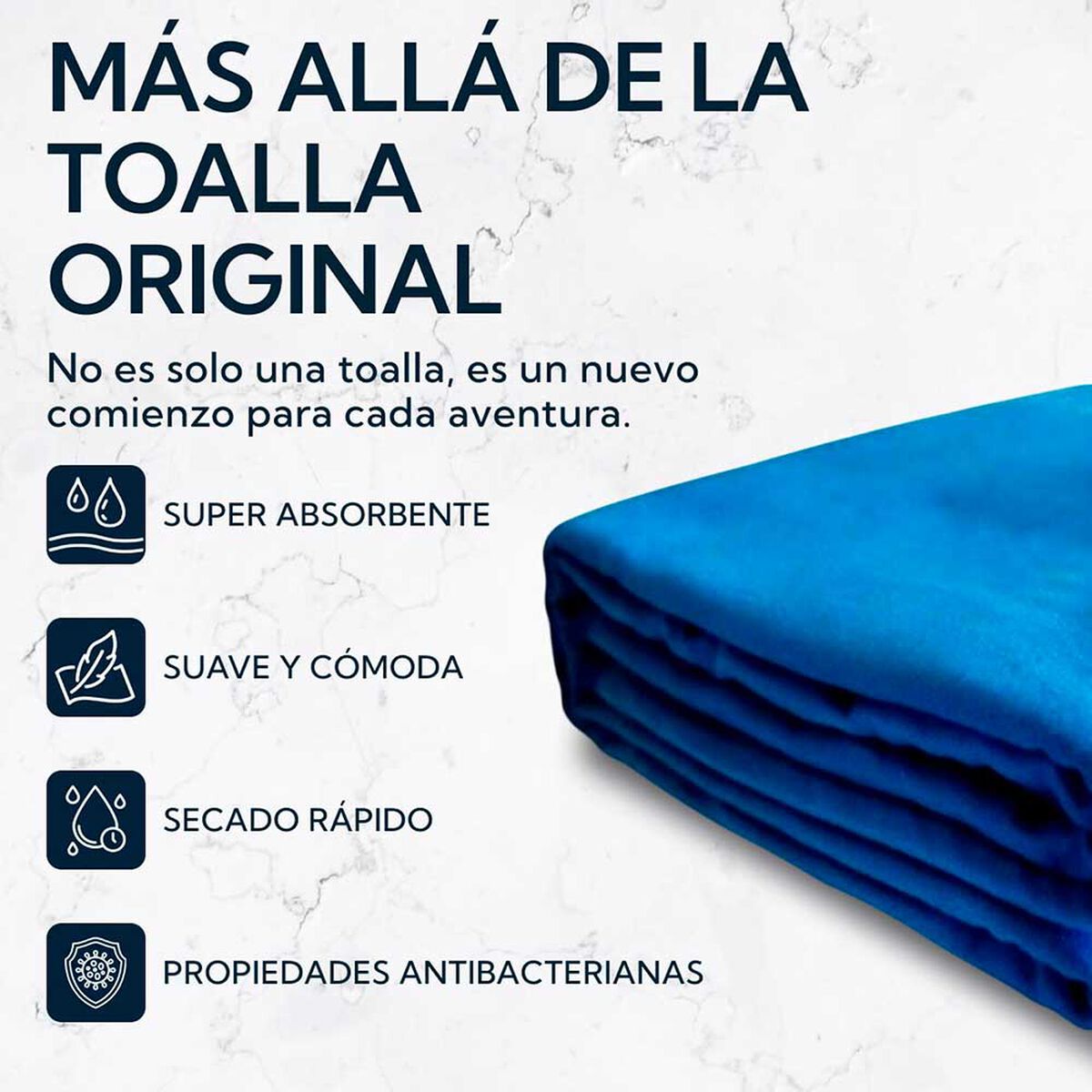 Pack Toallon Y Toalla Microfibra Suede Azul Pro Outdoor