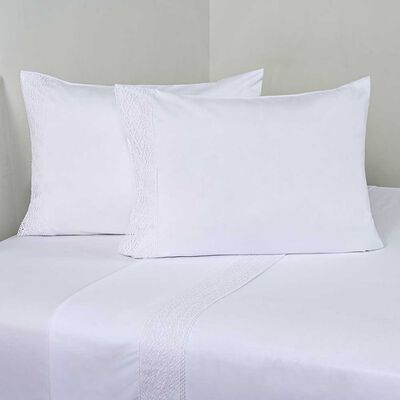 Juego de Sábanas American Family 2 Plazas Crochet Blanco