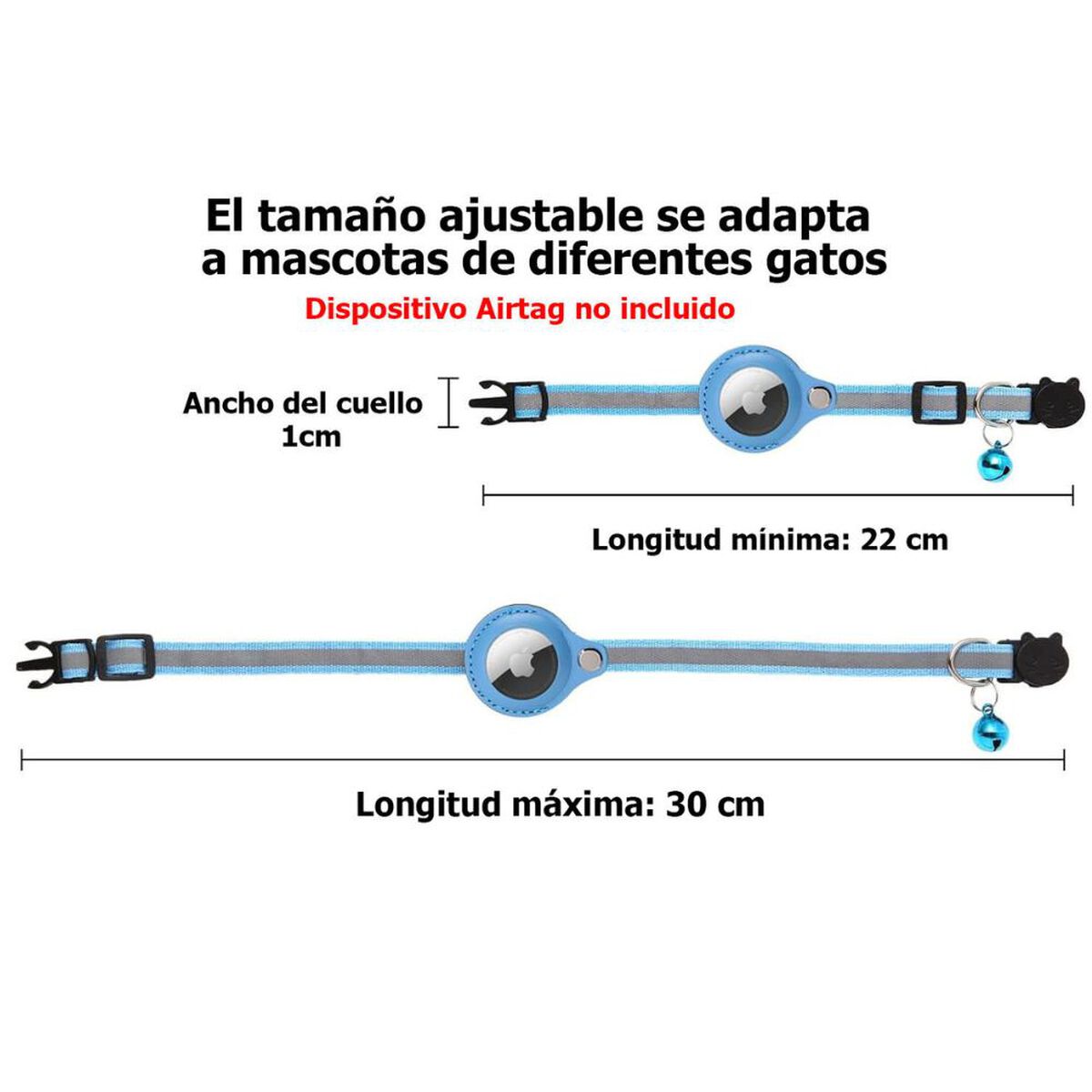 Collar para Gato Laudtec Airtag Azul