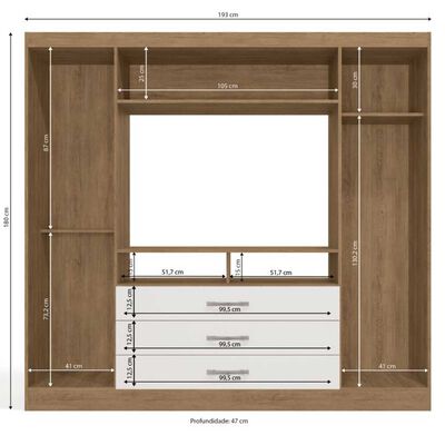 Imagen 2 del producto Clóset Yardas G584 2 Puertas 3 Cajones