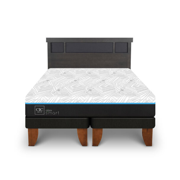 Cama Europea CIC Green Infinity 2 Plazas + 1 Respaldo Dublin Gris
