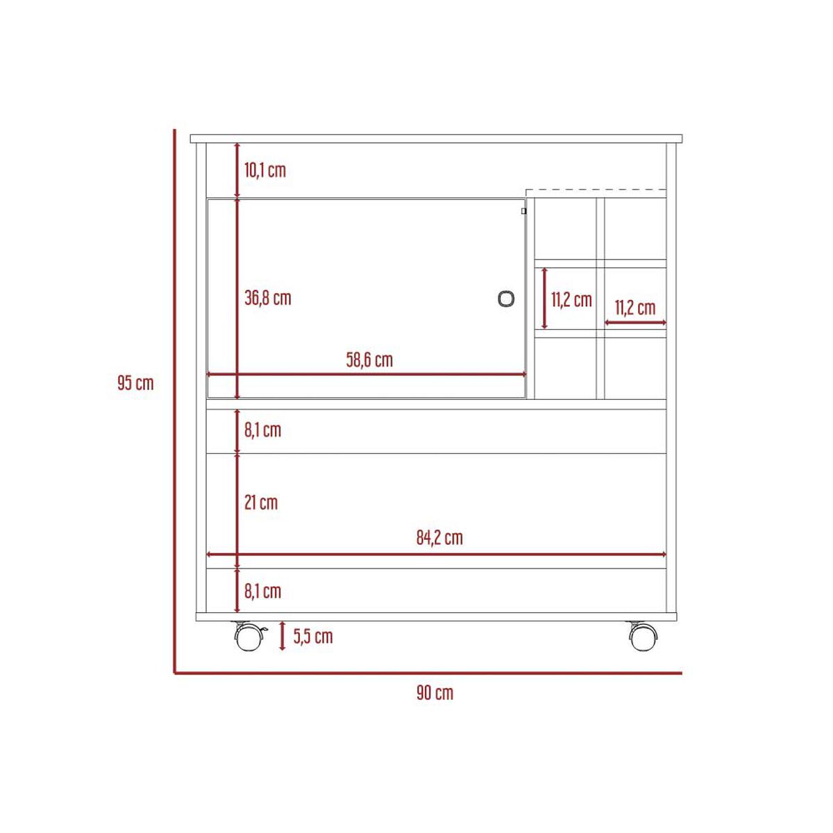Bar TuHome Bi Color Ceniza Wengue 1 Puerta