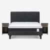 Cama Europea Rosen 2 Plazas New Style 6 + Respaldo + 2 Veladores Grafito