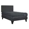 Cama Europea Celta 1,5 Plazas Black Elite + Respaldo