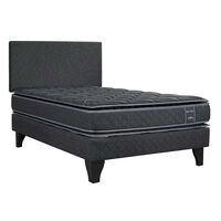 Cama Europea Celta 1,5 Plazas Black Elite + Respaldo