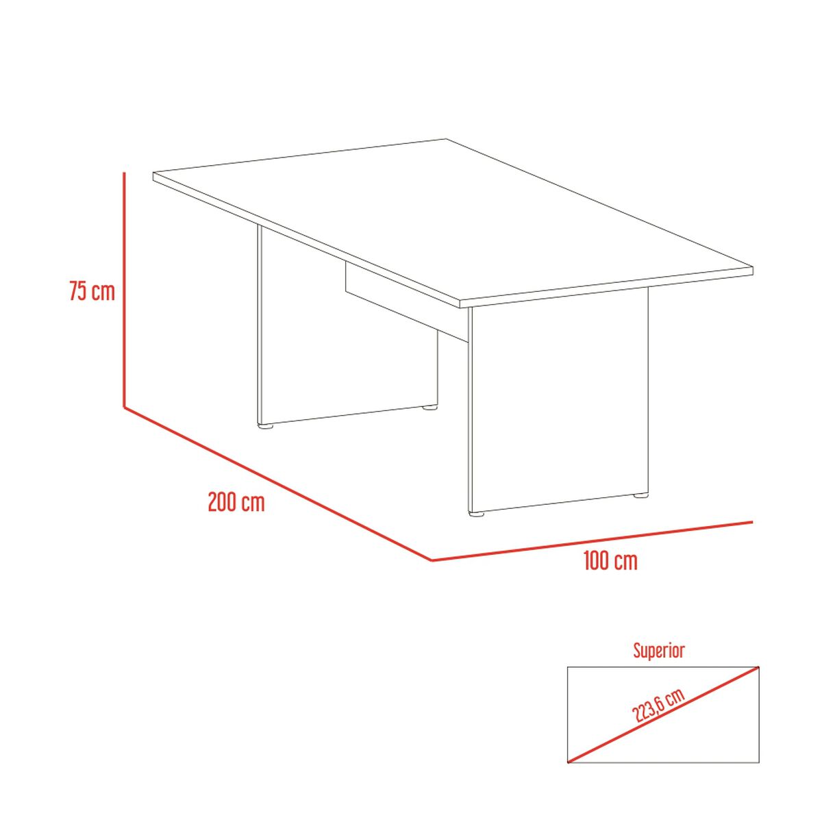 Combo Oficina Mesa Reunión + Cajonera Negro TuHome Home Office