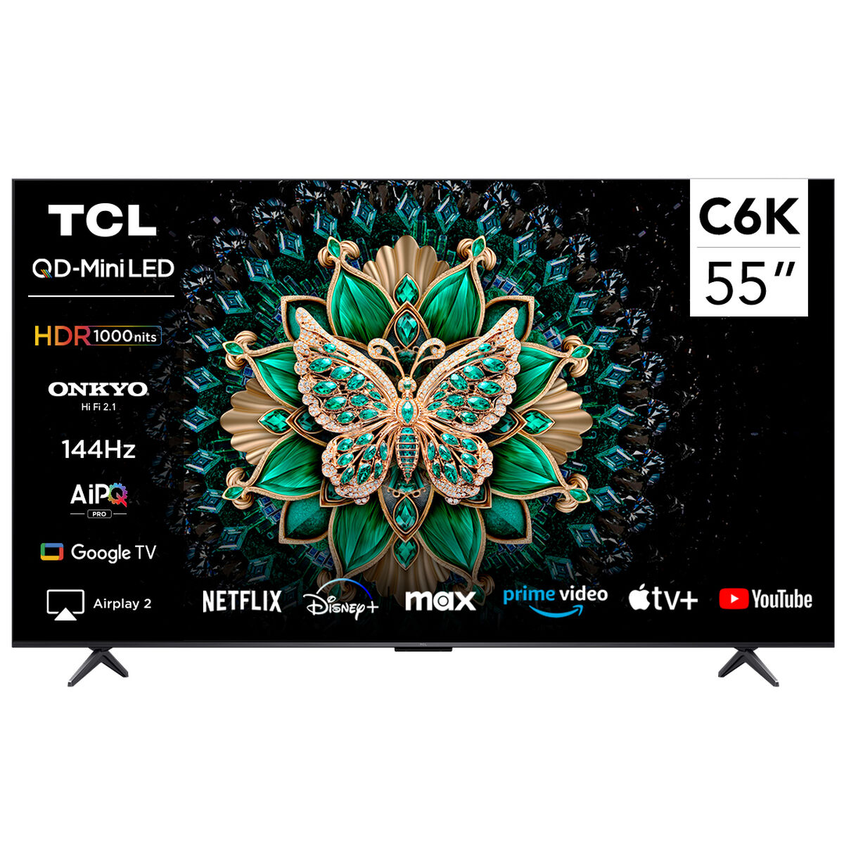 Smart TV QLED Mini Led TCL 55" 4K Google TV C6K
