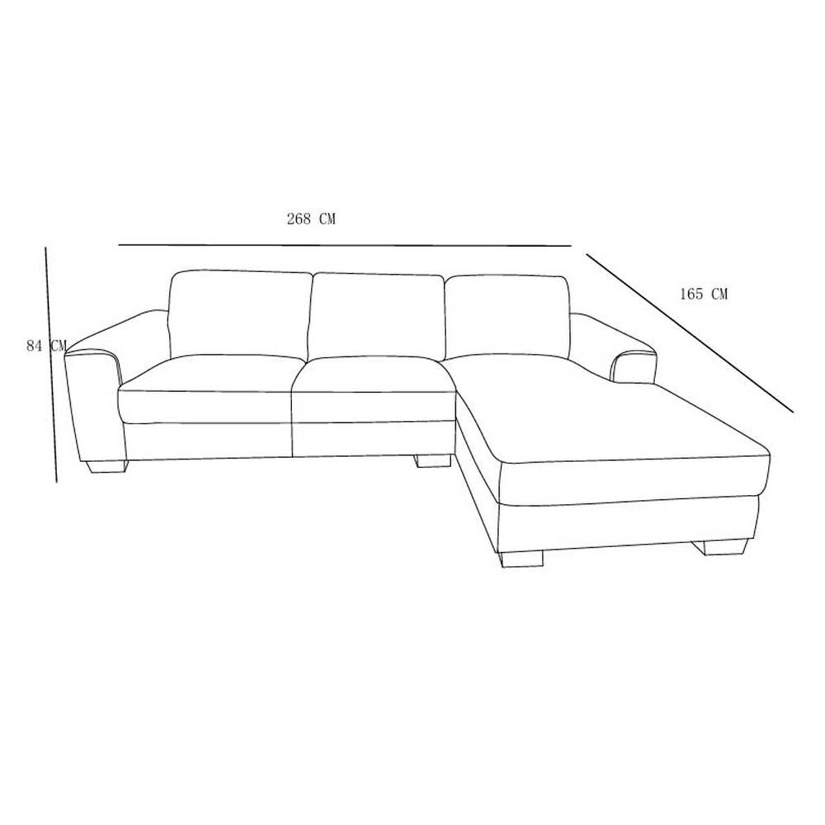 Seccional Derecho Casanova New Bali 3 Cuerpos Gris