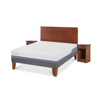 Imagen 2 del producto Cama Europea CIC 2 Plazas Excellence Plus + Respaldo + 2 Veladores New Villarrica