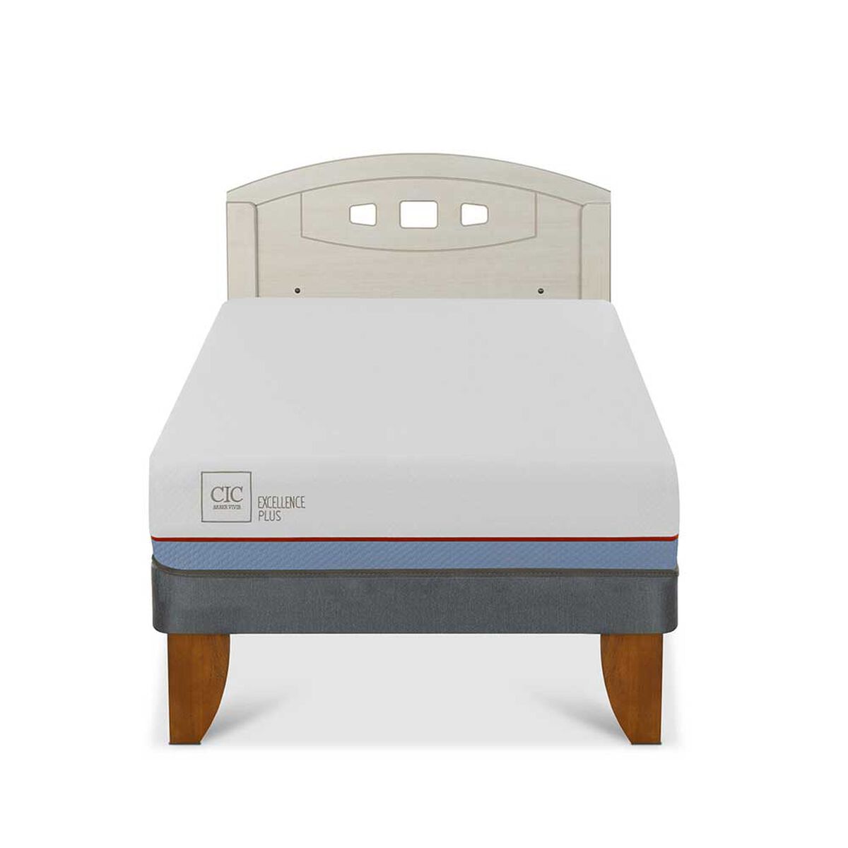 Cama Europea CIC 1,5 Plazas Excellence Plus + Respaldo Gales Alpino