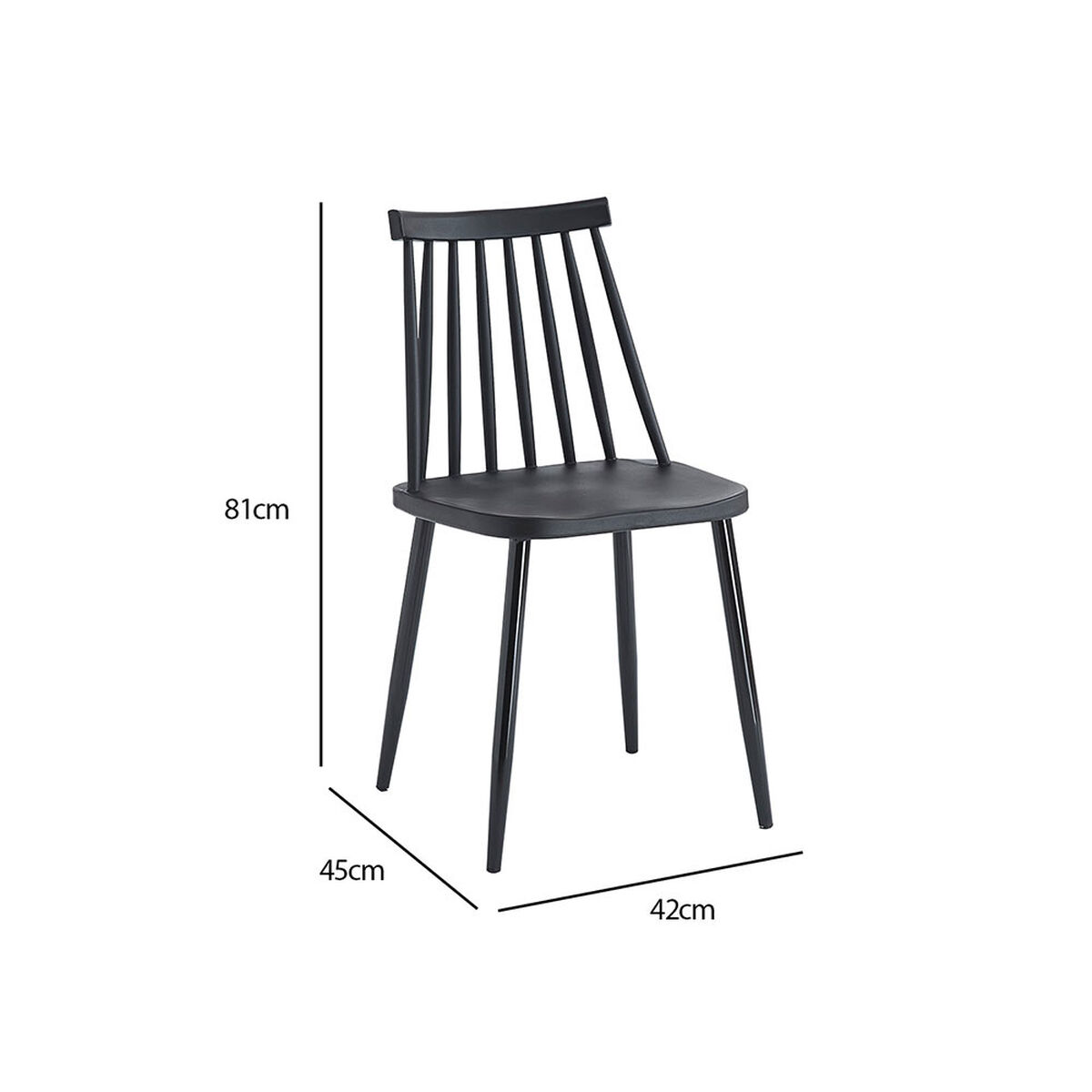 Pack 6 Sillas Vekkahome Lune Negro