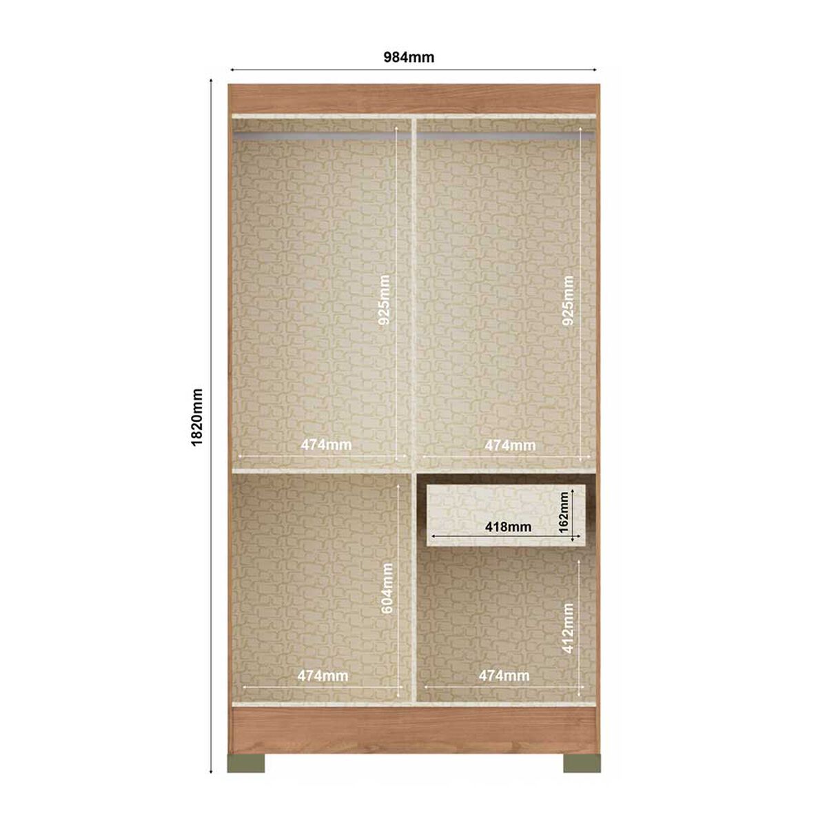Clóset Vekkahome Roma 4 Puertas 1 Cajón Negro Café
