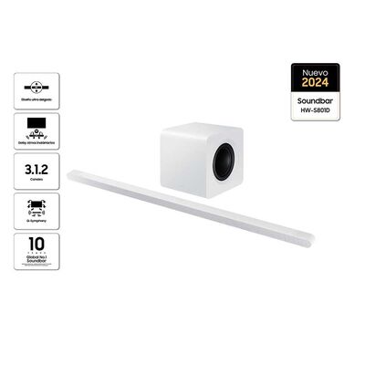 Soundbar Samsung Ultra Slim HW-S801D 3.1.2 ch Sub Woofer