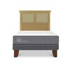 Cama Europea CIC 1,5 Plazas Smart + Respaldo Torino Mostaza