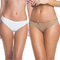 Pack 2 Calzones Bikinis Mujer Intime BLANCO, NEGRO, FUCSIA, Azul, Lavanda