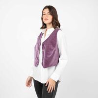 Blazer Gillette Terciopelo Plush Mujer Zibel Malva, Negro