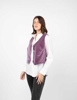 Imagen 1 del producto Blazer Gillette Terciopelo Plush Mujer Zibel Malva, Negro