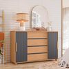C&oacute;moda Vekkahome Evidenza 4 Cajones 2 Puertas Caf&eacute; y Negro