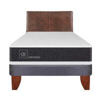 Cama Europea CIC 1,5 Plazas Ortopedic + Respaldo Baker