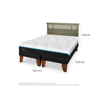 Imagen 2 del producto Cama Europea CIC Green Infinity 2 Plazas + 1 Respaldo Dublin Olivo