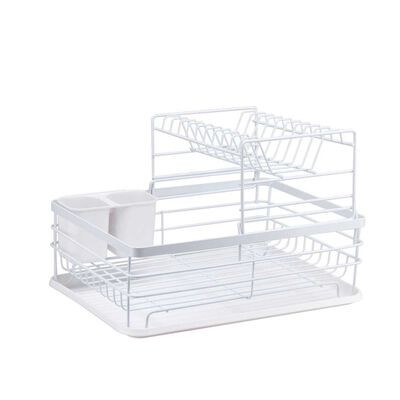 Secaplatos Escurridor 2 Niveles Acero Inoxidable Simplit Blanco