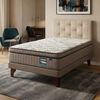 Cama Europea Arena Maximo Cobre 1.5 Pl + Respaldo Almendra