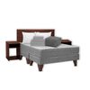 Combo Cama Europea Celta Base Dividida 2 Plazas New Atlantis + Respaldo + 2 Veladores Casanova + Set Textiles + Pack 2 Almohadas Celta