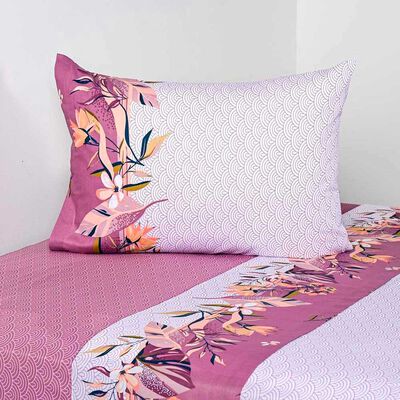 Juego de Sábanas American Family 144 Hilos 1,5 Plazas Kendari Morado