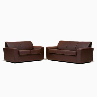 Imagen 1 del producto Juego de Living Cabsur Milan Sofá 3 Cuerpos + Sofá 2 Cuerpos PU Café