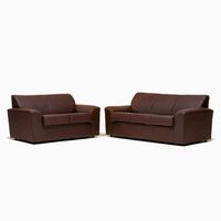 Juego de Living Cabsur Milan Sofá 3 Cuerpos + Sofá 2 Cuerpos PU Café