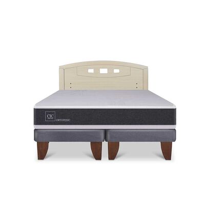 Cama Europea CIC Base Dividida 2 Plazas Ortopedic + Respaldo Gales Alpino