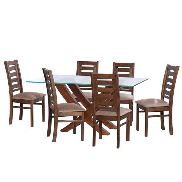 Juego de Comedor Latam Home Alicante 6 Sillas Beige