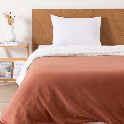 Imagen 1 del producto Frazada Mashini Polar-Sherpa Lisa 1.5 Plazas Terracota