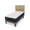 Cama Europea CIC 1,5 Plazas Premium + Respaldo Torino Mostaza