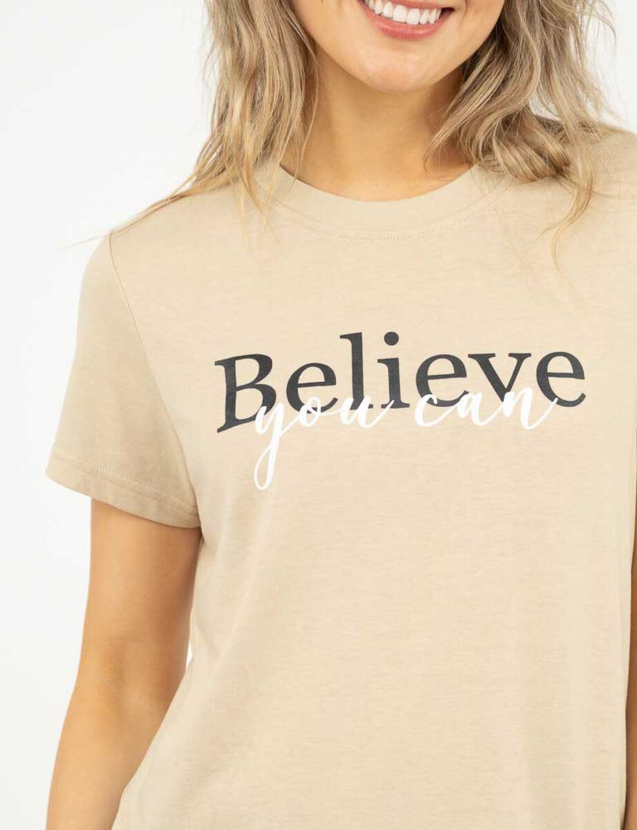 Polera Con Estampado Manga Corta Mujer Icono