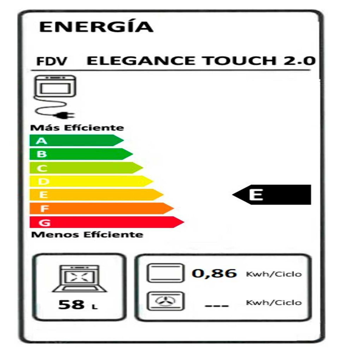 Horno Empotrado Fdv Elegance Touch 2.0 58 lts.