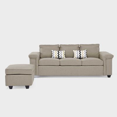 Imagen 2 del producto Sofá Mons Sicilia 3 Cuerpos + Pouf 1 Cuerpo Beige