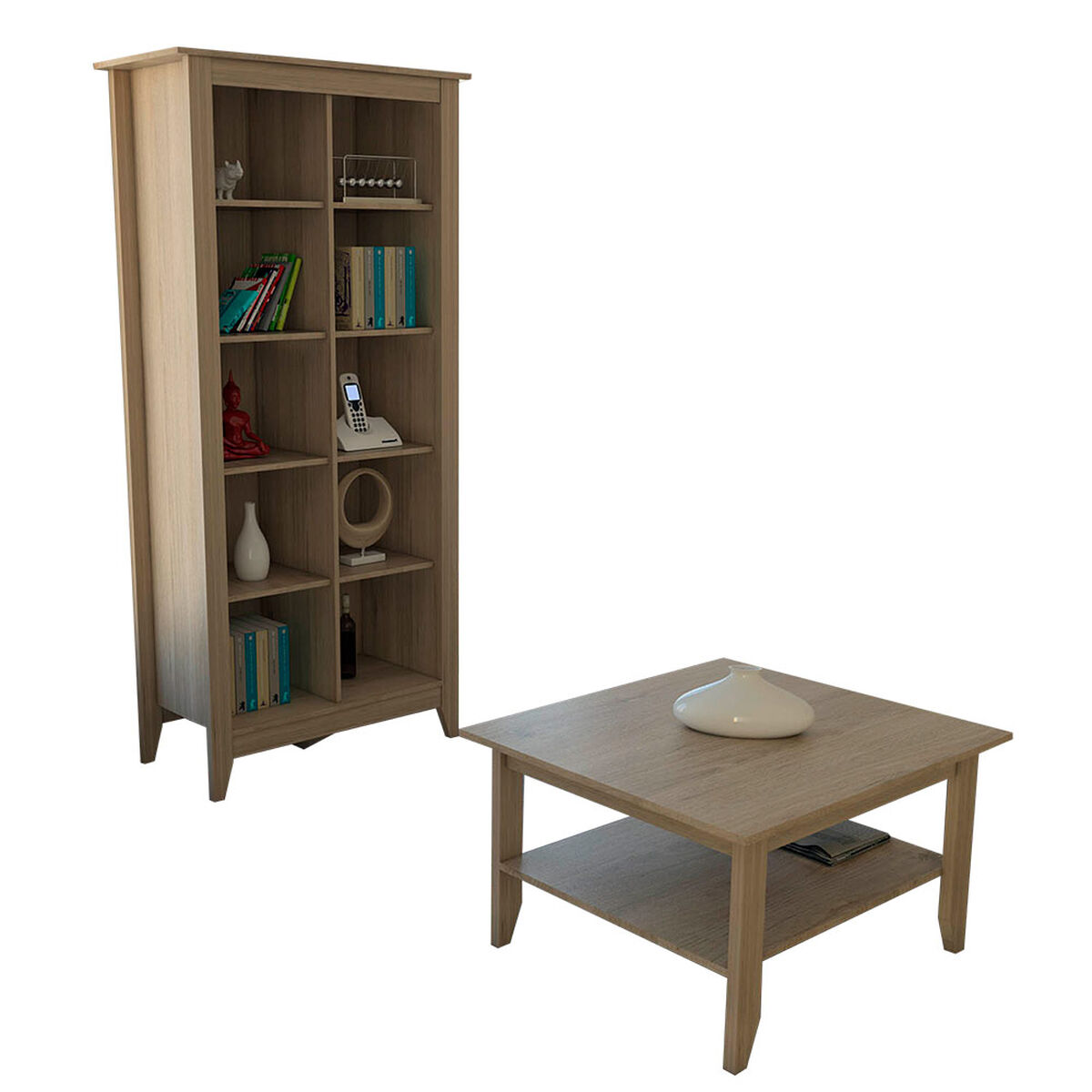 Librero TuHome Essential + Mesa de Centro TuHome Essential