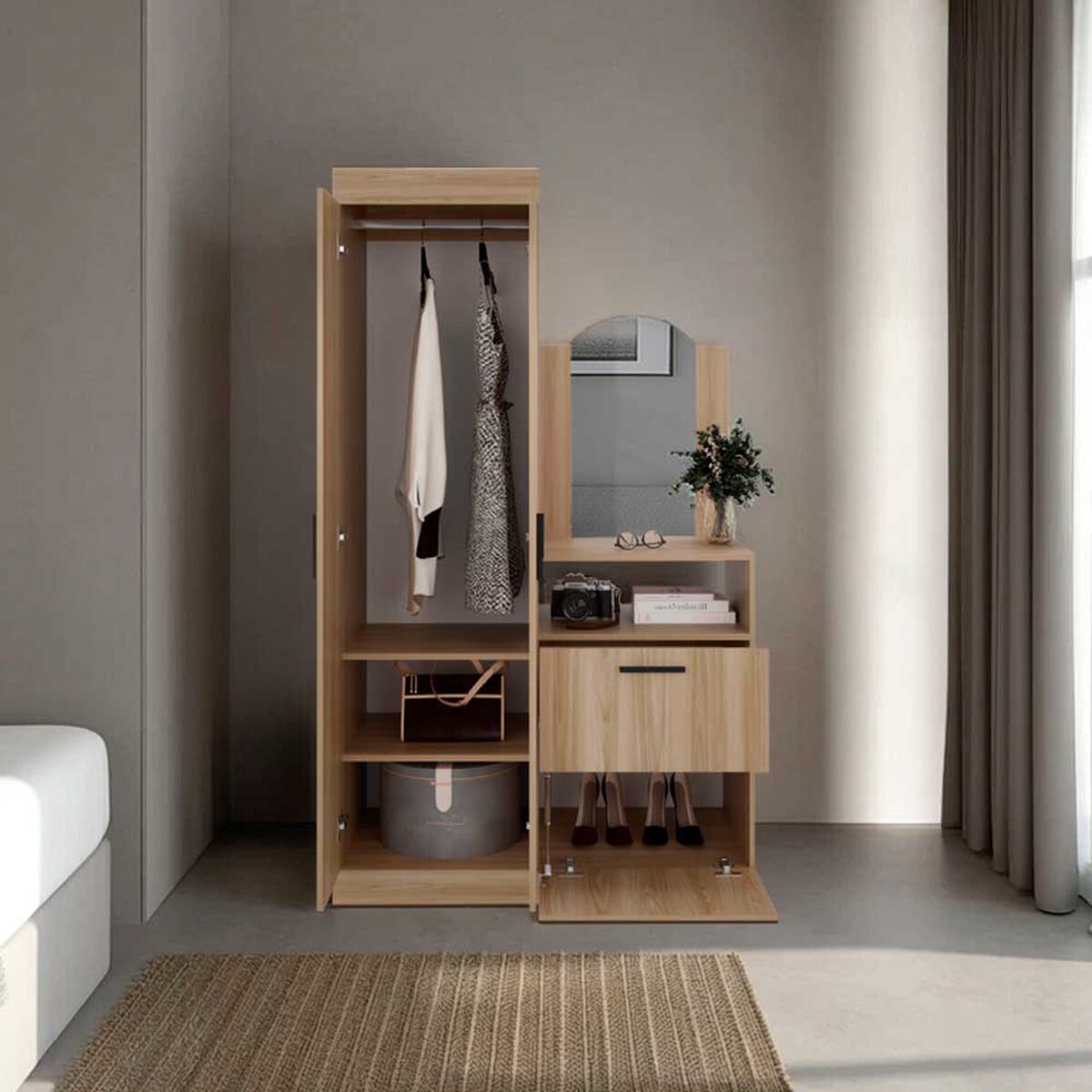 Closet TUHOME Praga 3 Puertas 1 Cajon Fresno Europeo