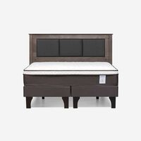 Cama Europea Rosen Base Dividida 2 Plazas New Style 4 Plus + Respaldo Rachel Gris