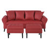 Sofá Bodevir Lua 3 Cuerpos + 2 Pouf Wood Rojo