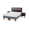 Cama Europea CIC Base Dividida 2 Plazas Excellence Plus + Respaldo + 2 Veladores New Munich