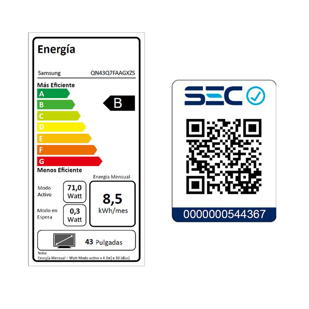 QLED 43" Samsung Q7FA 4K Vision AI Smart TV 2025