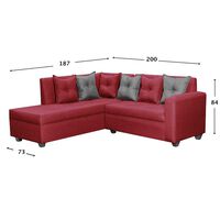 Sofá Seccional Diseño A&M Home Emilia Derecho 5 Cuerpos Burdeo