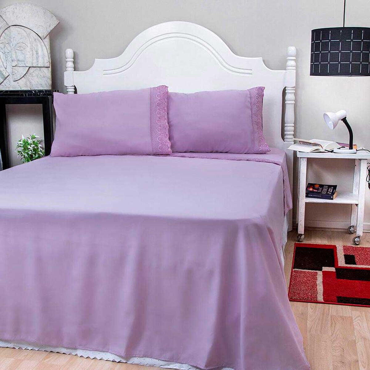 Juego de S&aacute;banas Doral 2 Plazas Santorini Lila